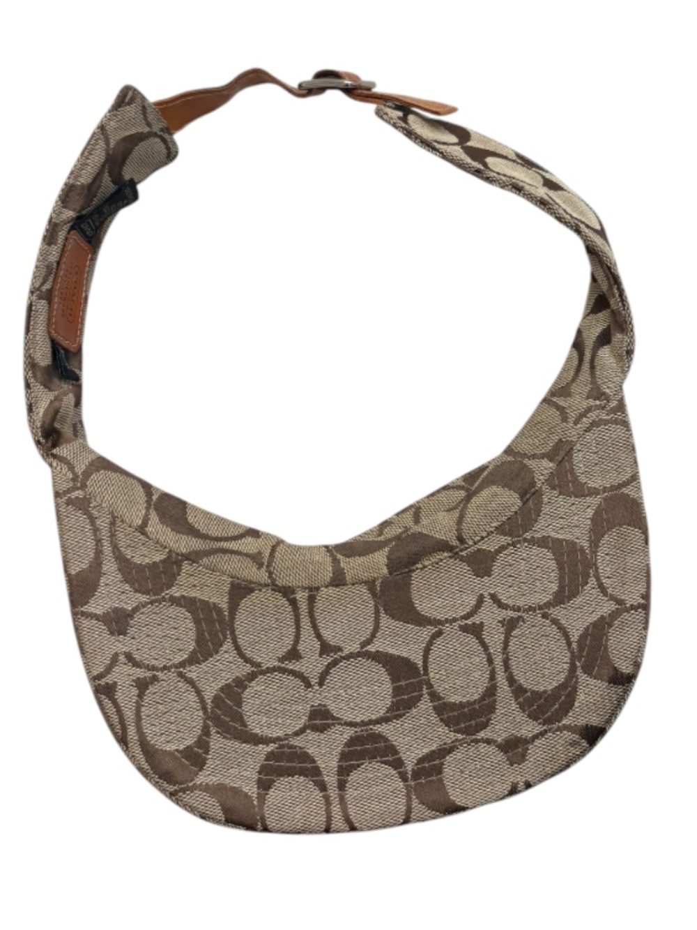 Coach vintage y2k brown khaki signature mini c visor sun hat